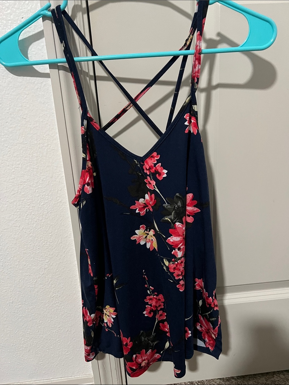 Papermoon Navy Floral Strappy Chemise with Pink Blooms